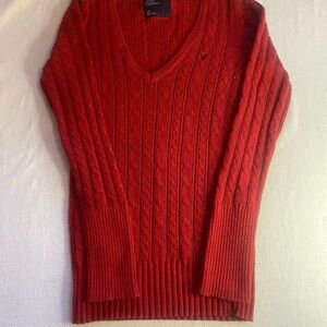 American Eagle Outfitters Red V-Neck Sweater